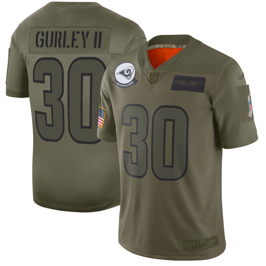 Men Los Angeles Rams #30 Gurley ii Green Nike Olive Salute To Service Limited NFL Jerseys->los angeles rams->NFL Jersey